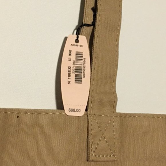 VICTORIA'S SECRET Tan and Gold Canvas Tote Bag NWT - Picture 6 of 9